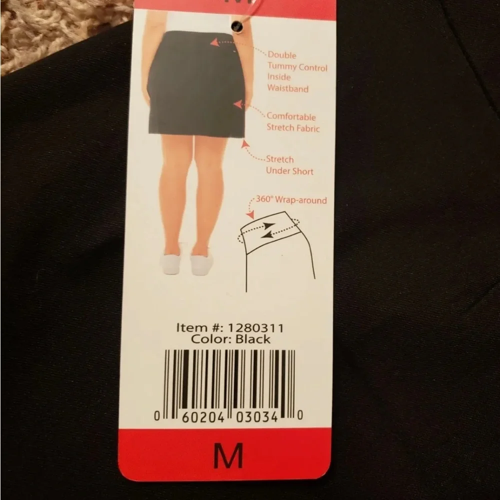 S.C. & CO. Black Skort (Skirt/Shorts) with Tunny Control, 18” - Picture 13 of 13